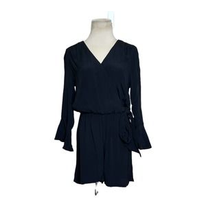 Who What Wear black 3/4 sleeves romper size XS